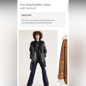 Faux Shearling Biker Jacket
AVEC LES FILLES, size XL